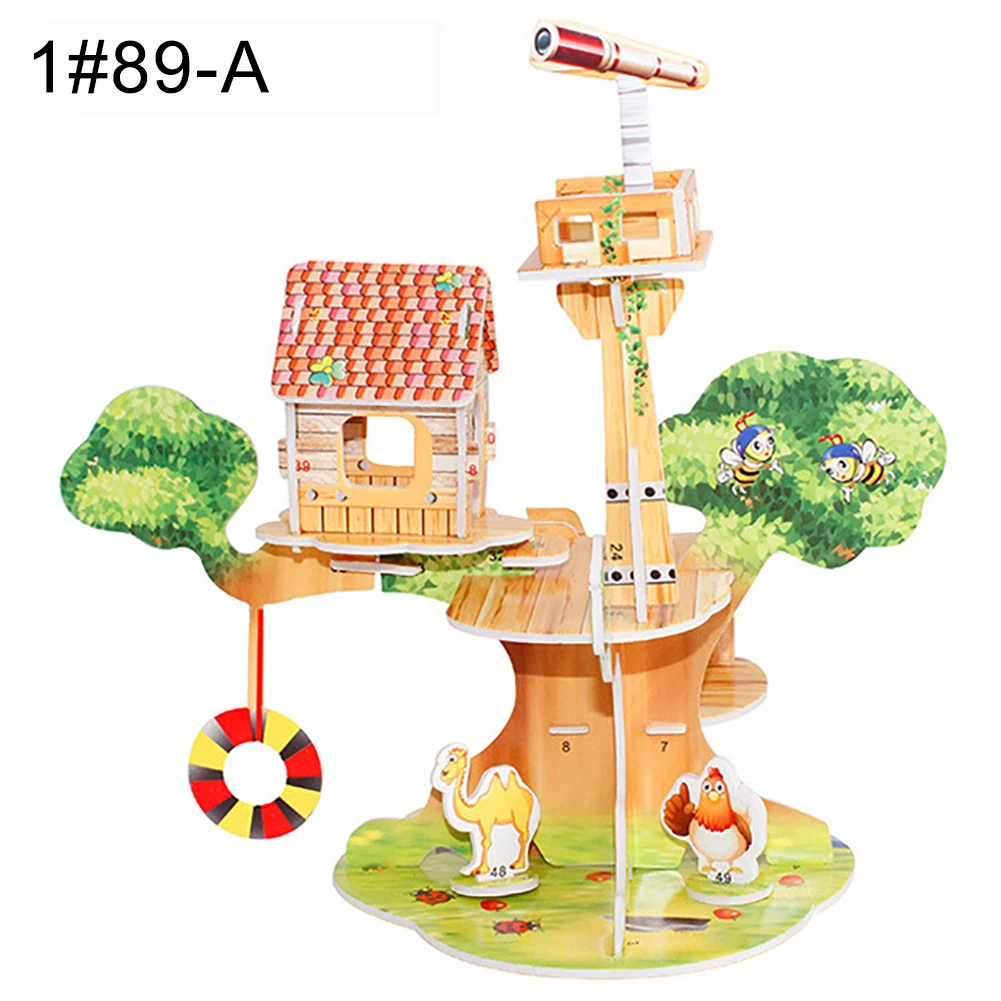 Modelo de Montagem de Castelo Para Crianças, Cartoon 3D, Brinquedo De Papel, Aprendizagem Precoce Construção, Presente DIY, Puzzle Casa, Padrão