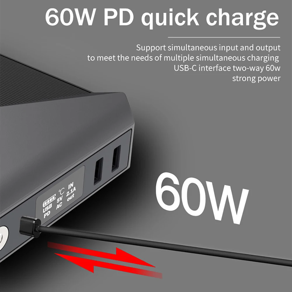 2021 New Design 5V 9V 12V 15V 20V Power Supply AC Outlet 27200mah Portable Laptop Power Bank With 220V AC Output