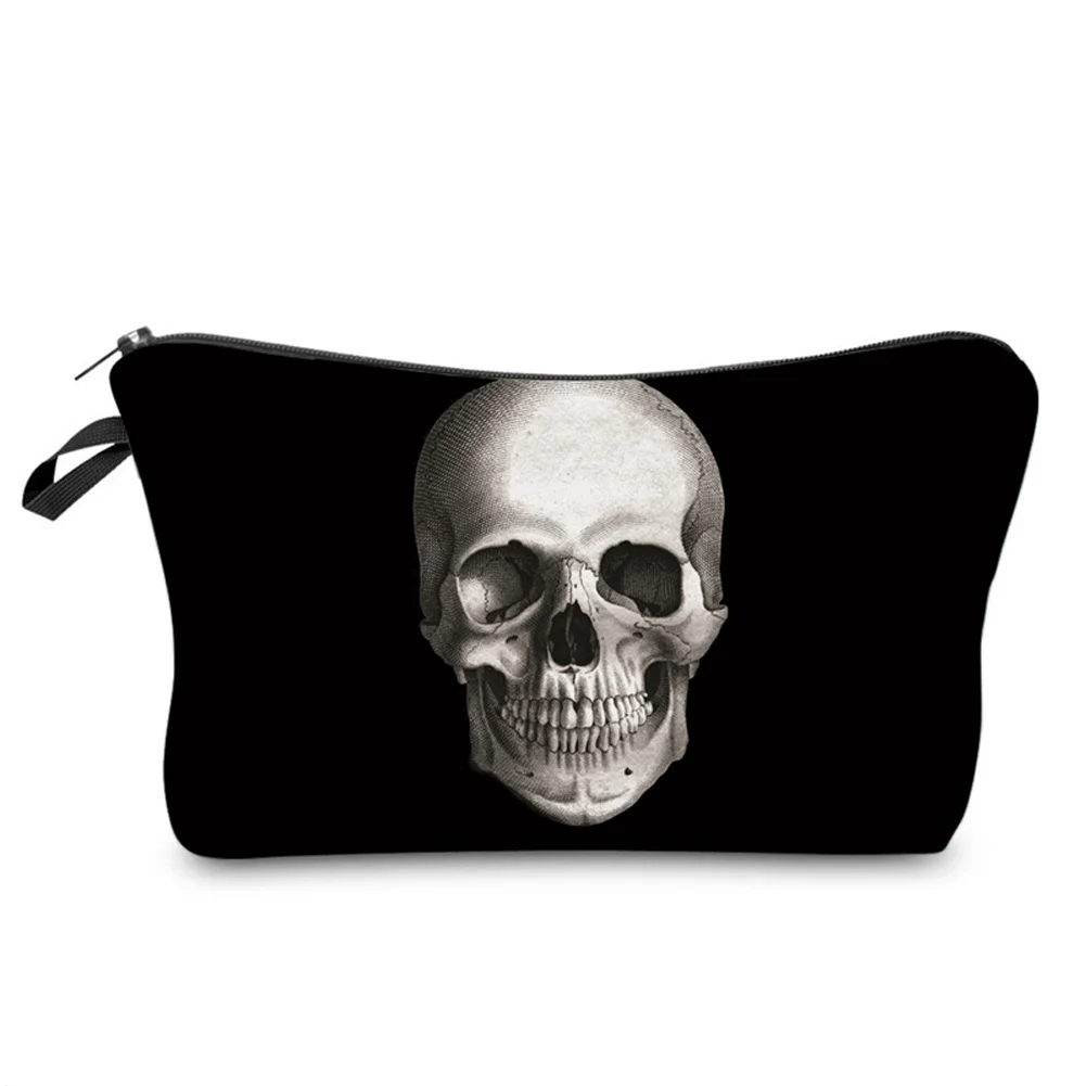 

Cool Zipped Skeleton Skull Printing Makeup Organizer Storage Bags Fashion Men Women Travel Cosmetic Bag Travel Beauty Organizer