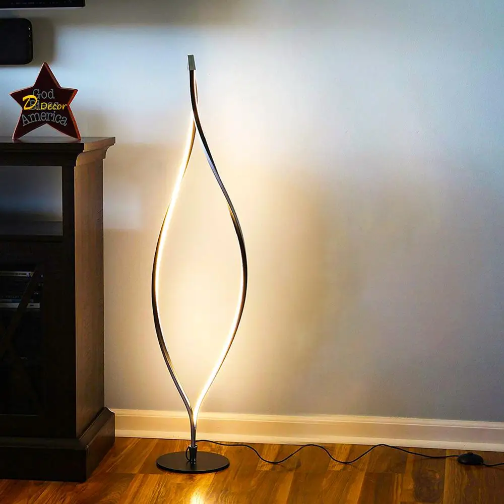 

Nordic Twist LED Floor Lamp for Living Room Decoration Standing Light Stand Study Bedroom Dinning Room Home Lighting Fixture