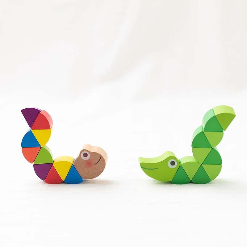 Colorido de madeira caterpillar worm puzzles crianças aprendizagem educacional didático brinquedos do bebê dedos jogo para crianças montessori presente