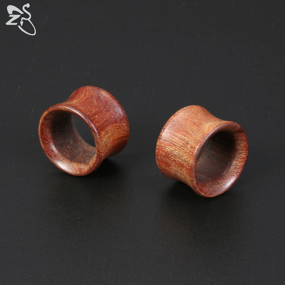 ZS 1 Pair 8-18MM Wood Ear Plug And Tunnel Double Flared Ear Guages Piercings Brown Black Ear Expander Stretcher Piercing Jewelry