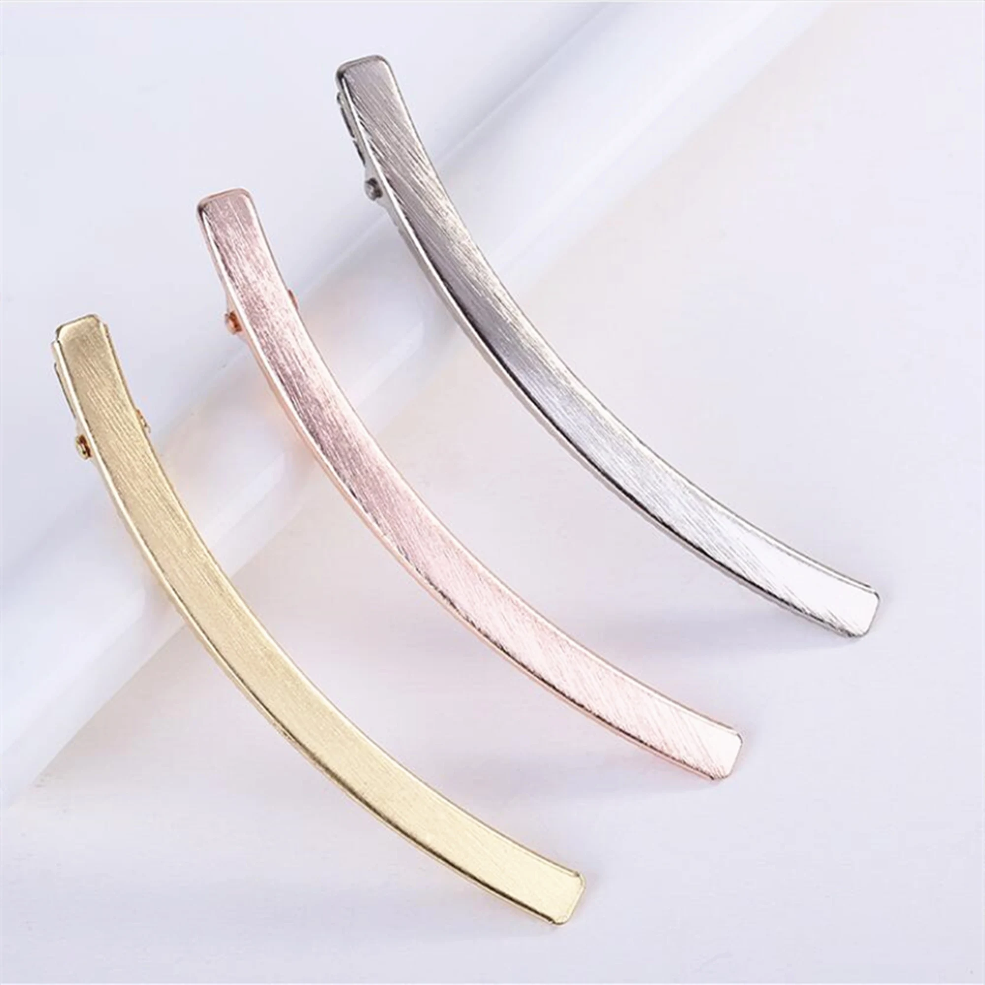 

6pcs/lot DIY Accessories Metal 8x0.5cm Hair Clip Half Bend Moon Type One Clip Hair Clip BB Clip Accessories