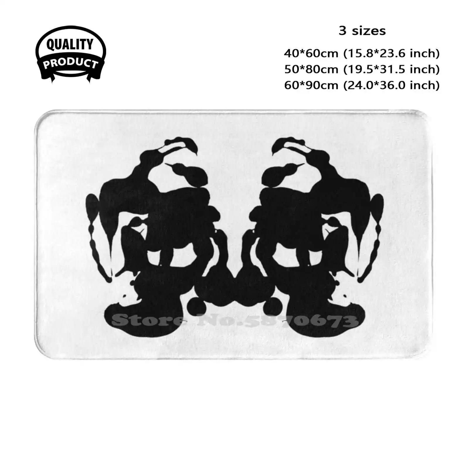 Rorschach - #8 Soft Cushion Home Carpet Door Mat Car Rug Monkeysoup Monkey Soup Ink Blots Blobs Black And White Rorschach