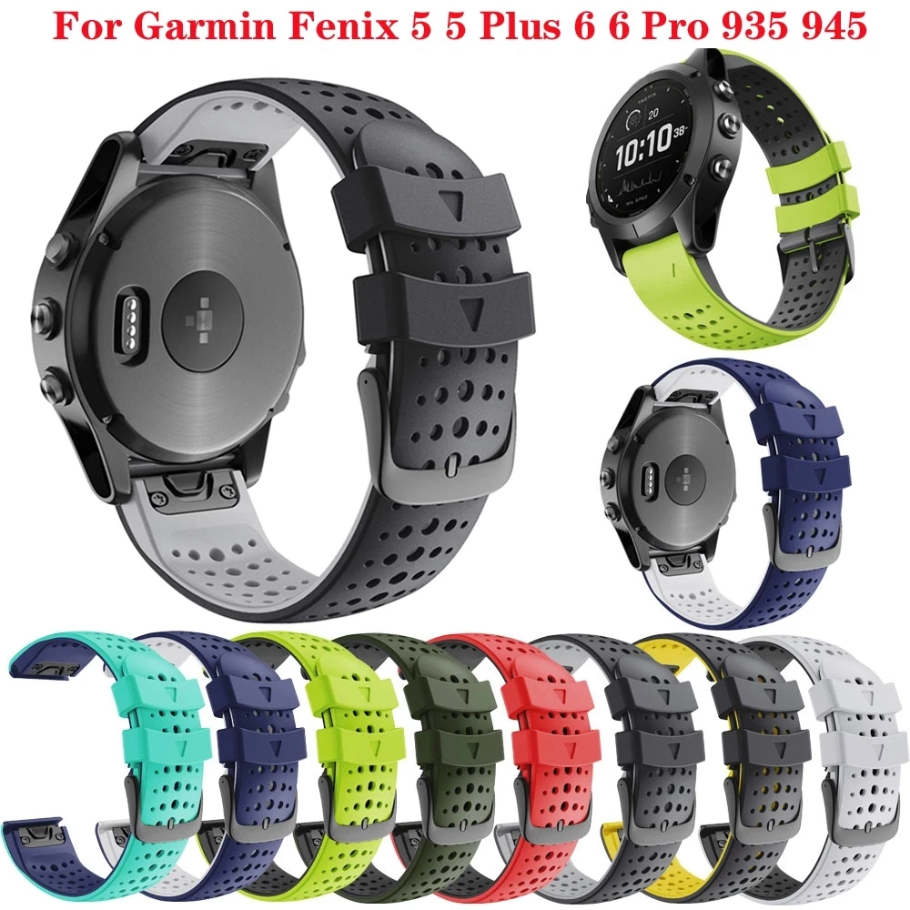 22MM Quick Release Easy Fit Silicone Watch Wrist Band Straps For Garmin Fenix5 6 6X 5 5S Pro Forerunner 935 945 Wirstband Correa