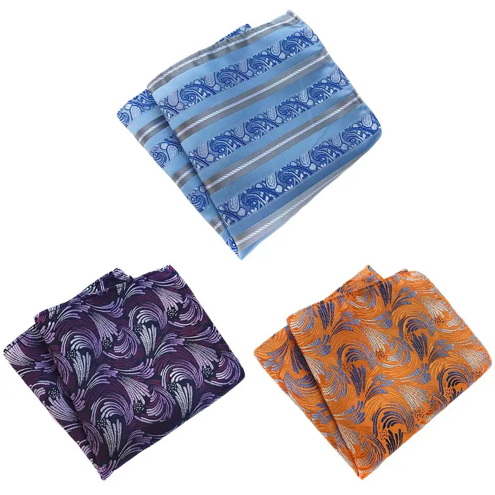 3 Packs mannen Classic Kleurrijke Bloemen Pocket Plein Zakdoek Wedding Hanky BWTHZ0363