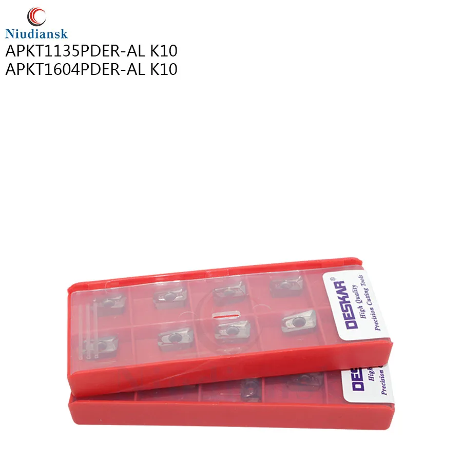 10PCS APKT1135PDER-AL K10 APKT1604PDER-AL K10 In Lega di Carburo di Inserire L'attrezzo Da Taglio CNC Tornio Utensili di Tornitura, Per Alluminio e Rame