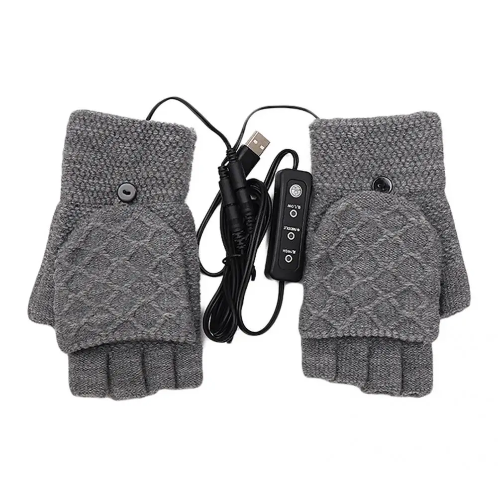 Electric Heated Gloves  Elastic   Hand Warmer Gloves USB 5V Winter Heated Warm Laptop Typing Mitten