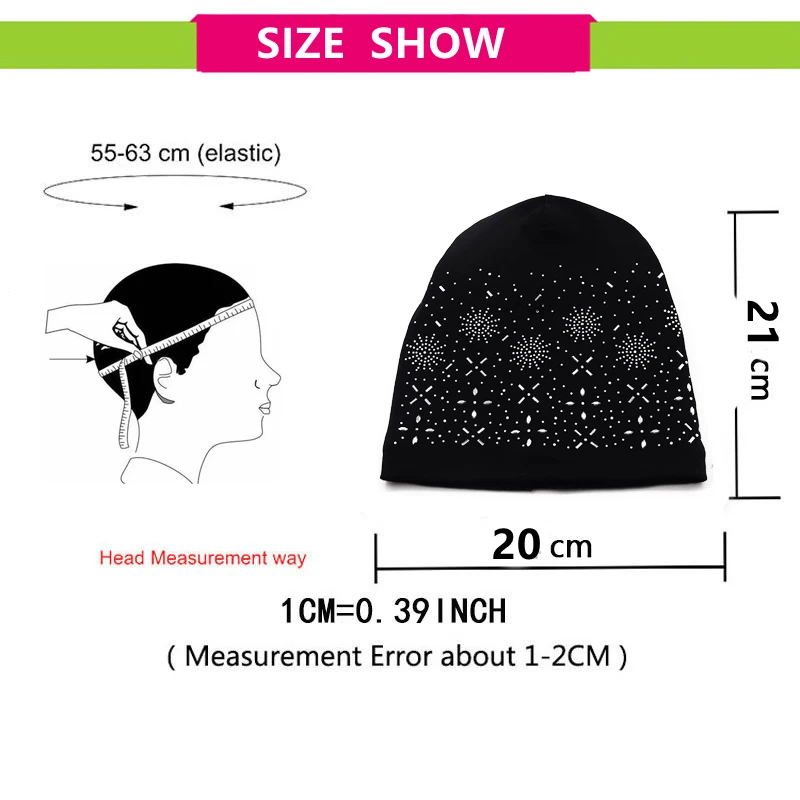 Girl Female Beanie Bonnet Autumn And Winter Caps Hip-hop Cap Flower Rhinestone Hats For Women Beanies Balaclava Womens Skullie