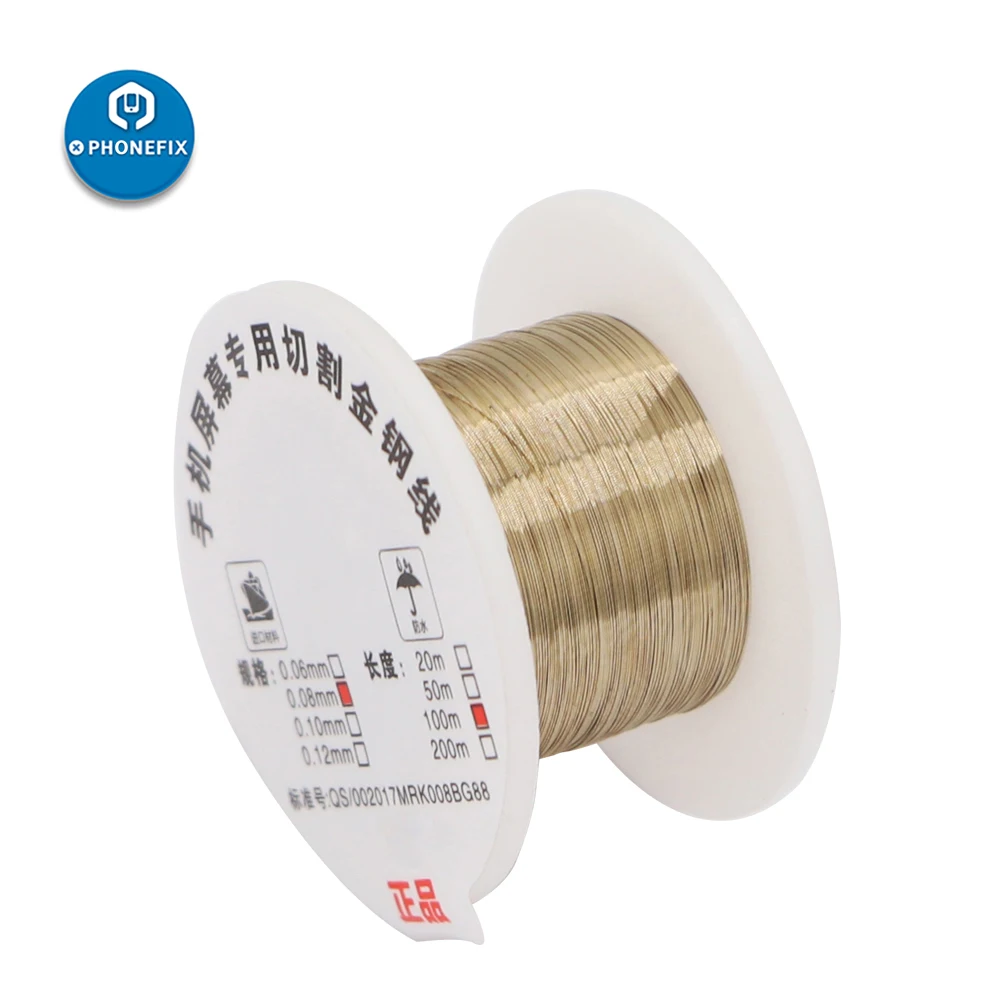 PHONEFIX 0.08 millimetri 100M Diamante Molibdeno Filo di Taglio Linea di Display LCD Separatore Schermo Set di Strumenti di Riparazione