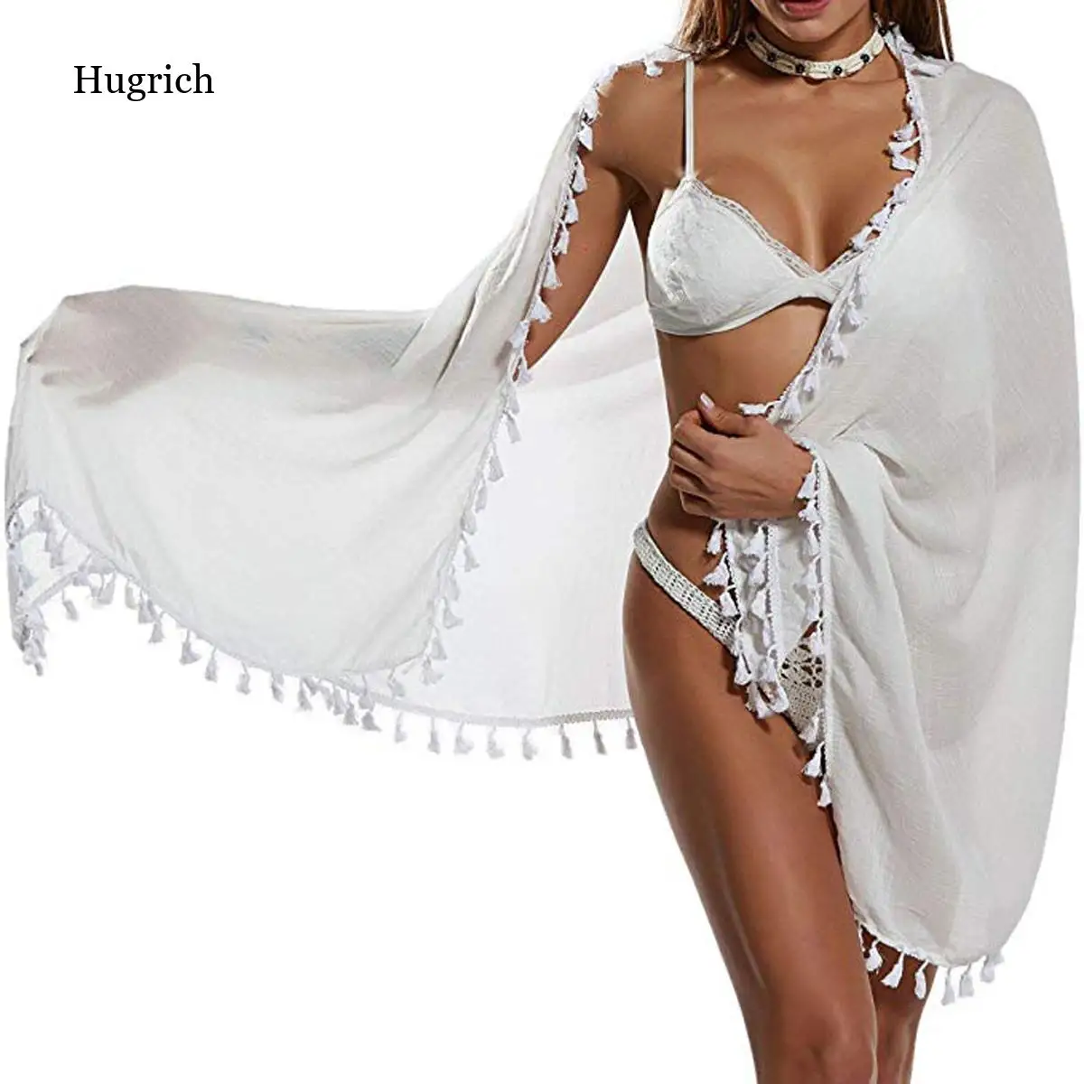 

Women Sexy Beach Cover Ups Wrap Sarong Skirts Fashion Tassel Chiffon Solid Swimsuit Female Sarong Pareo Shorts Swimming Dress