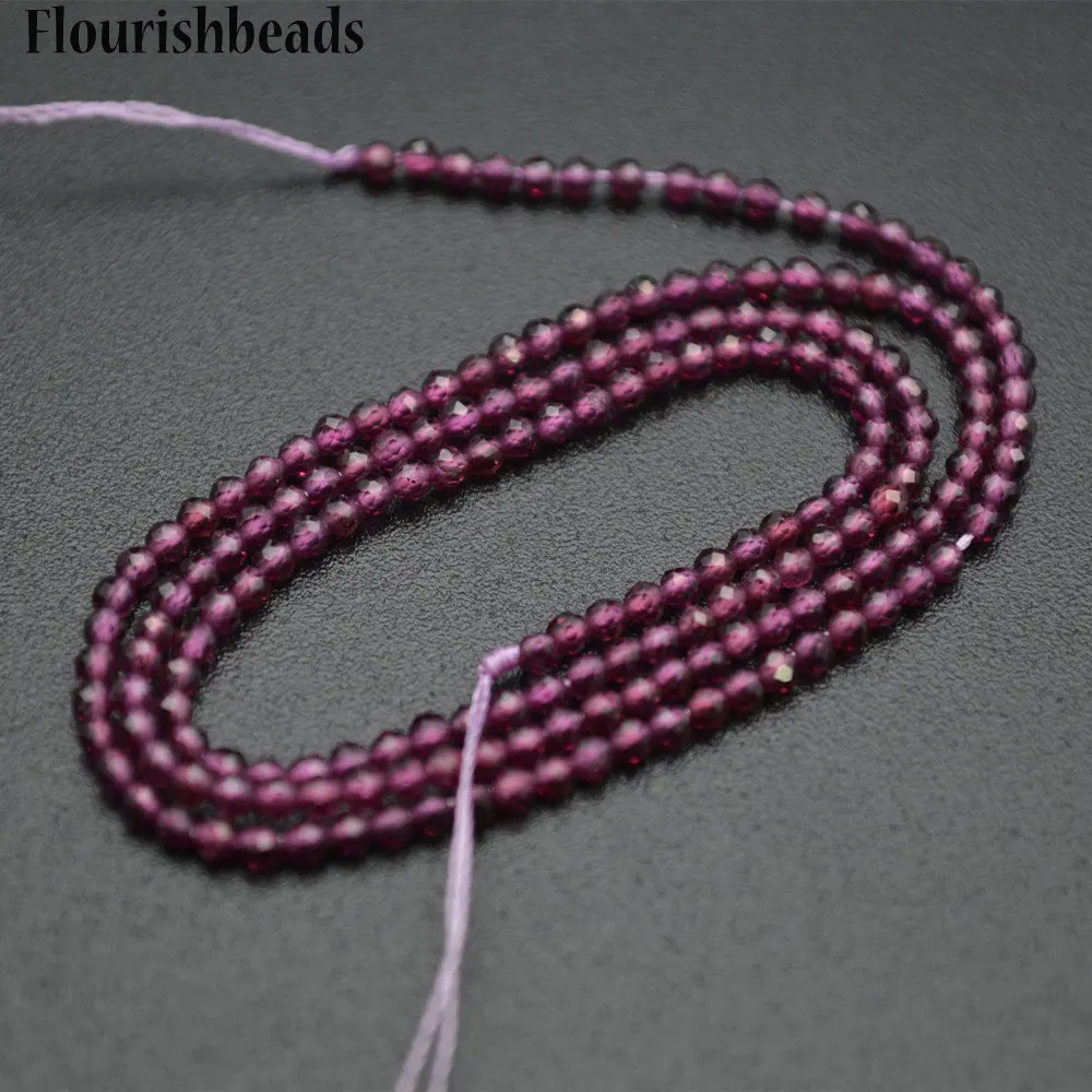 

Wholesale Faceted 2mm Natural Purple Garnet Diamond Cutting Stone Round Loose Beads