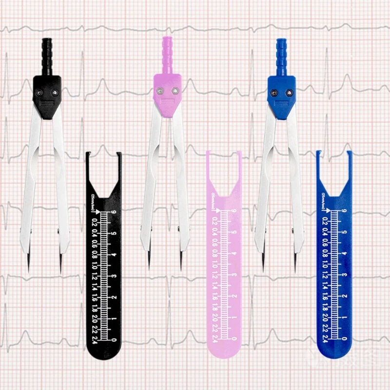 EKG ECG Nurse or Doctor Caliper with Cover/Ruler Divider Compatible with Measuring Electrocardiographs Random Colors G32A