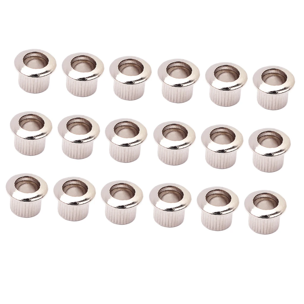 18 pcs Nickel 10mm Metal Vintage Guitar Tuner Conversion Bushings Ferrules