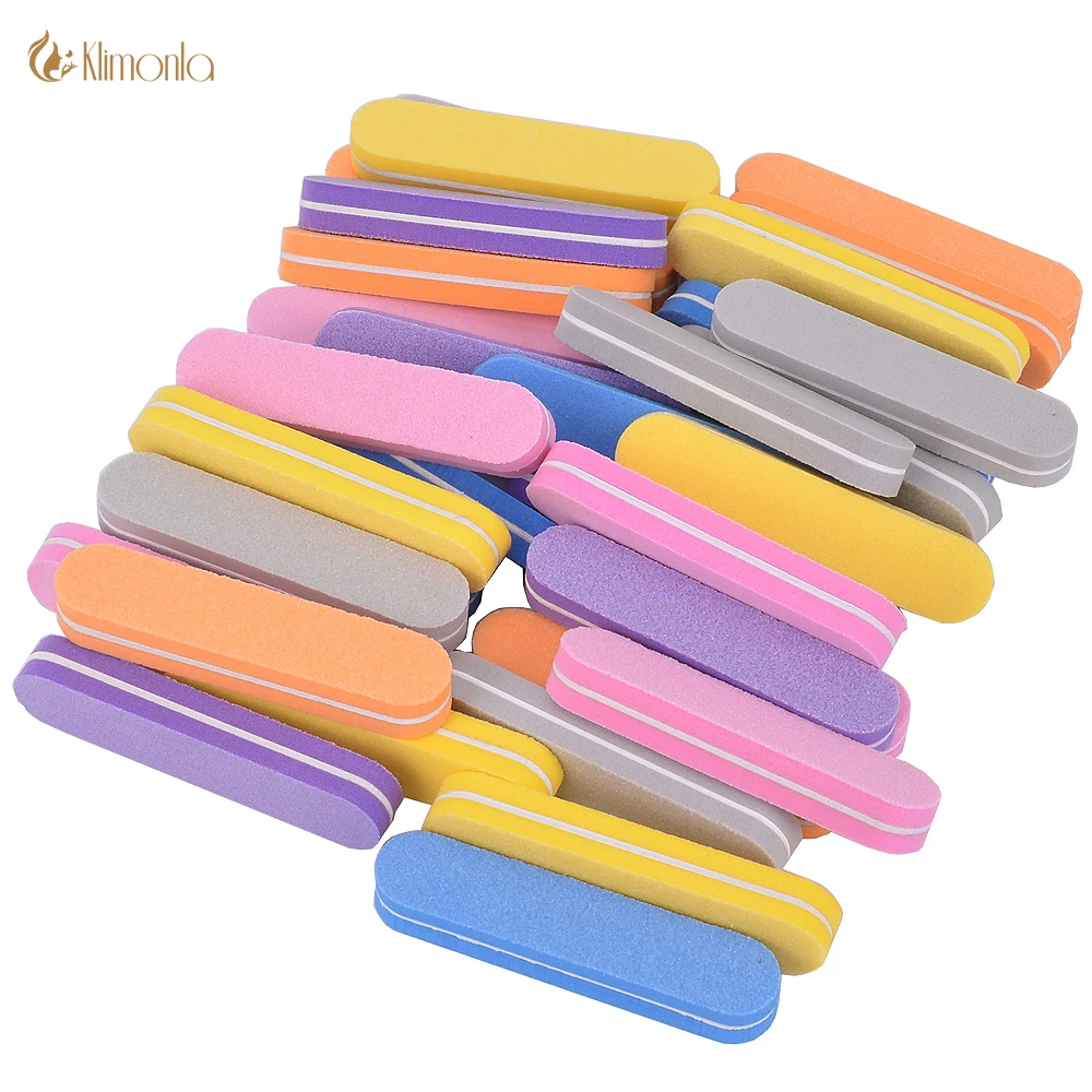 

50pcs Double-sided Mini Nail File Blocks Nail Sanding Buffers File For UV Gel Hot Sale Sponge Nail Files Manicure Nail Art Tools