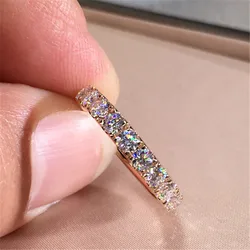 Huitan Fashion Rose Gold Color Women's Finger Ring with Shiny Cubic Zirconia Delicate Female Accessories Versatile Jewelry Gifts
