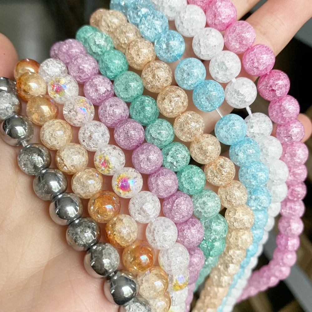 6/8/10/12 MM Natürliche AB-Farbe Weißer Schneekristallstein Runde Lose Perlen für Schmuckherstellung DIY Armband Halskette Glas – Detail 5