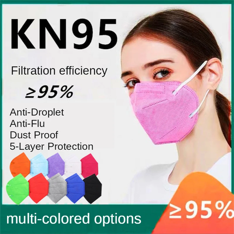 

10-200pcs mascarillas Multicolor Adult ffp2 Mask mascarillas fpp2 negras mascarilla fpp2 homologada 5 Layers Black FFP2 Mask