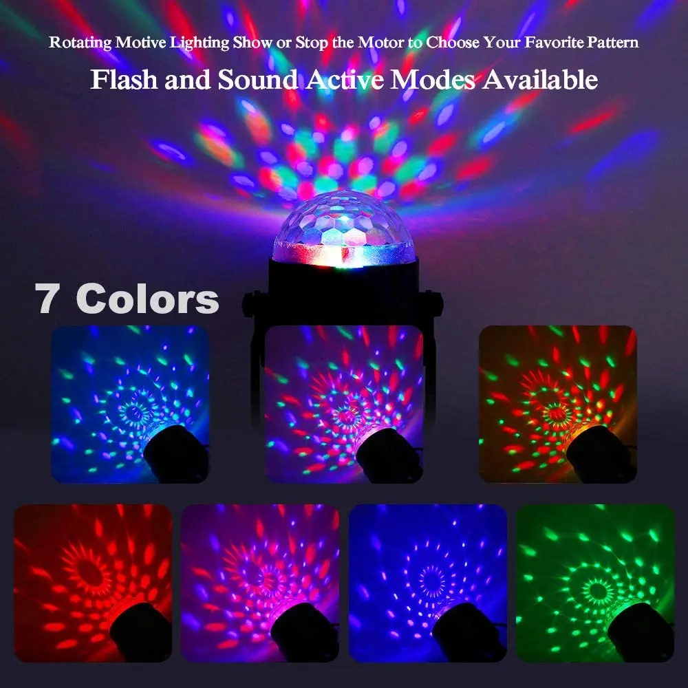 Remote Control Led Small Magic Ball Mini Colorful Rotation Stage Laser Light KTV Party Wedding Crystal Light AC220v LED Lamps