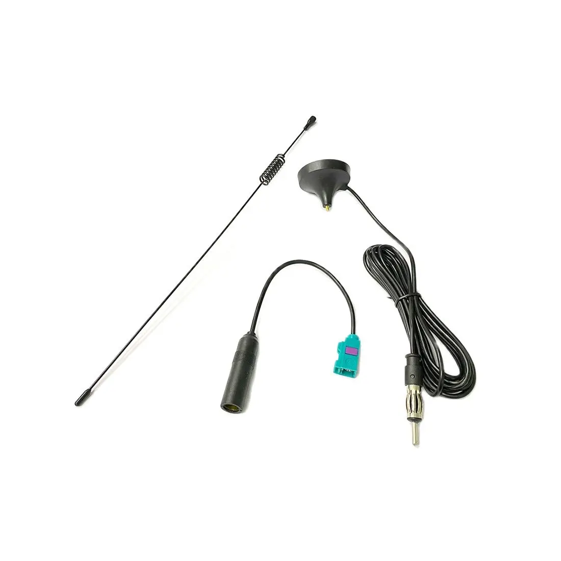 

1pc Auto Car Radio Antenna with Mangetic Base FM Aerial + Antenna Extension Cable Fakra Connector