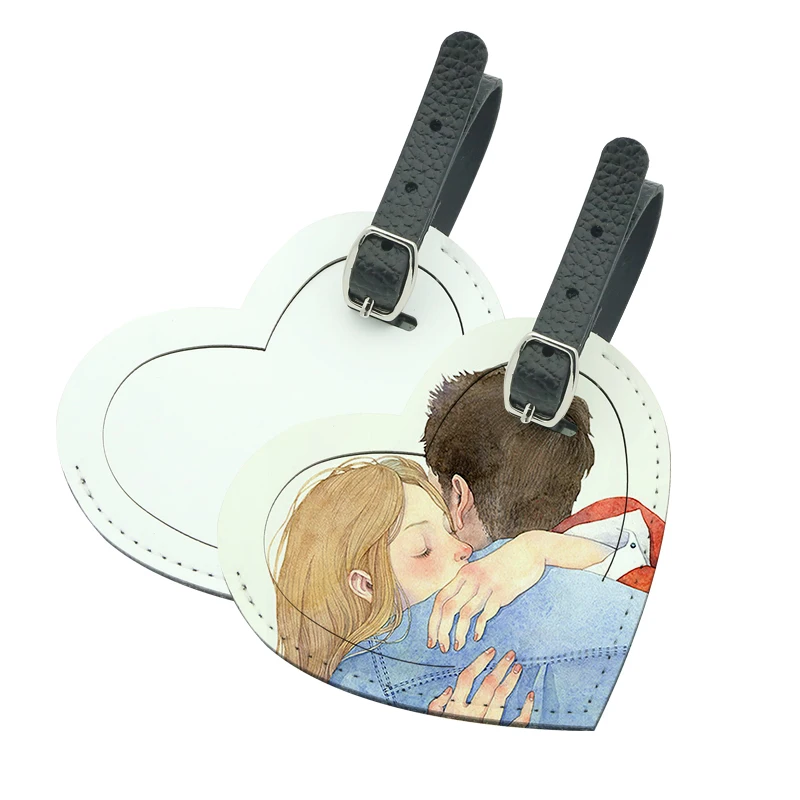 10pcs/lot New Blank Sublimation PU Leather baggage tag Luggage Tags Holder for Hot transfer Printing consumables DIY