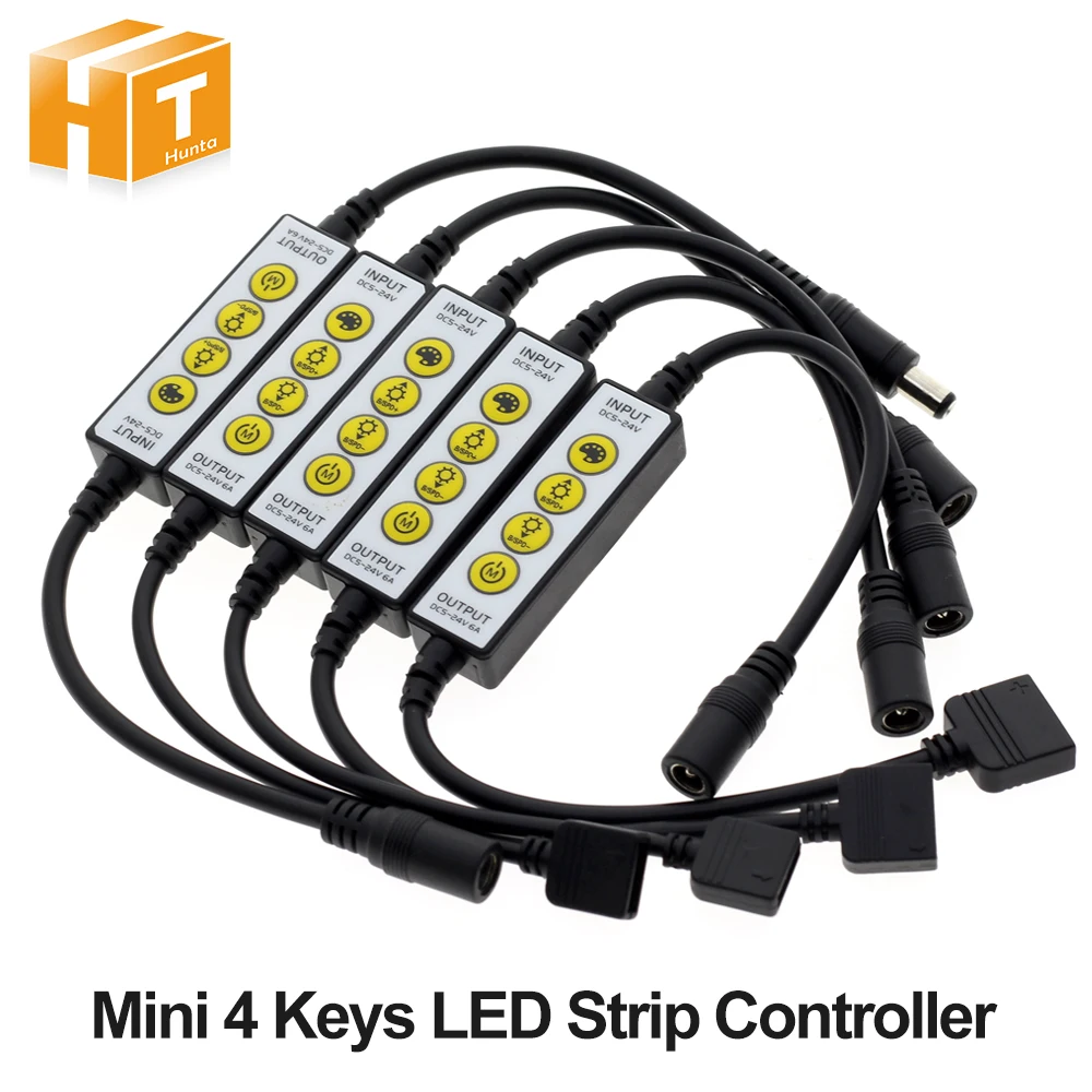 New Arrival LED Strip 4Key Controller for Single Color / Double White / RGB / RGBW / RGB+CCT LED Strip Control.