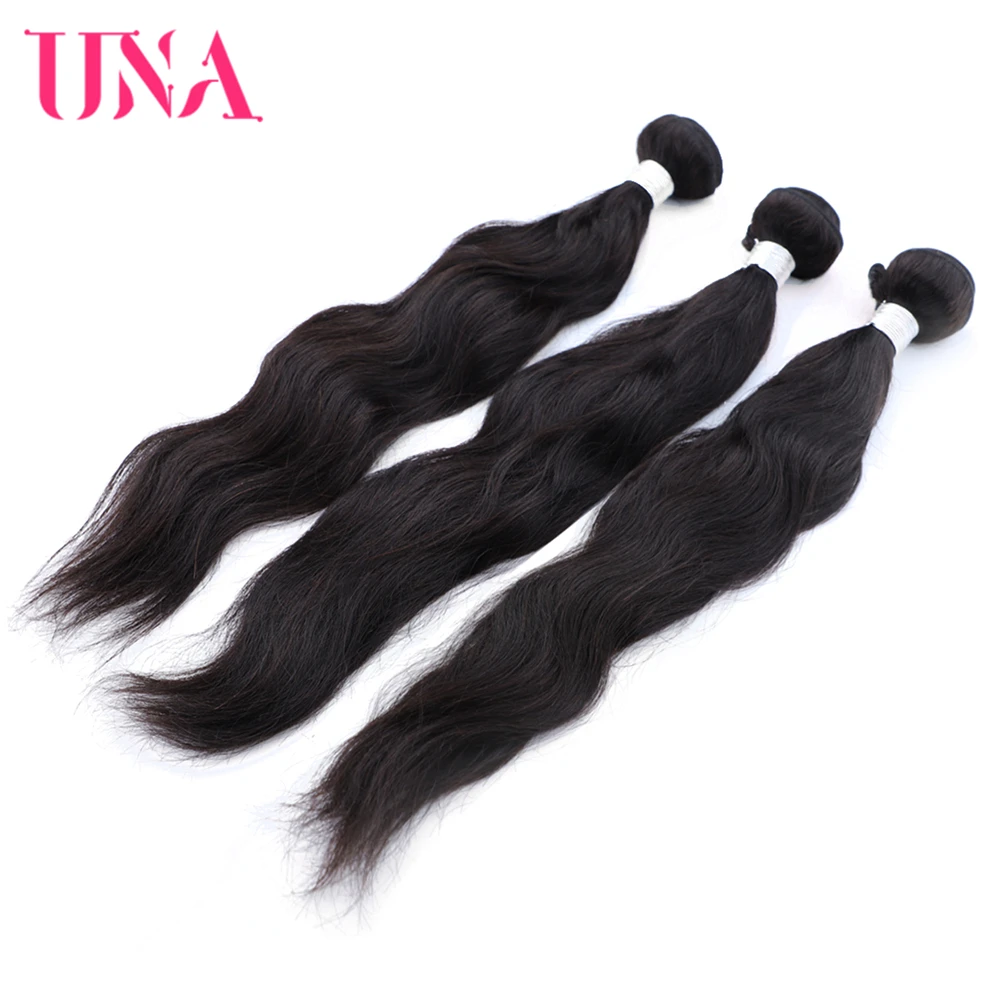 [UNA] Natural Wave 6A Low Ratio 8”-28” Indian Remy Hair Weave Natural Hair Weft Human Hair Bundles 100g