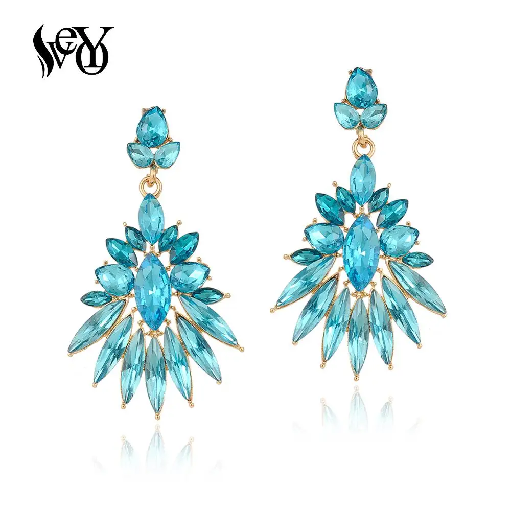 VEYO Geometry Crystal Drop Earrings Vintage Party Dangle Earrings for Women Fashion Jewelry Gift New