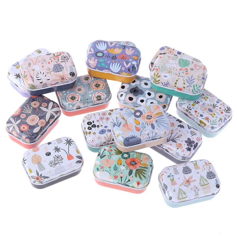 1PC Mini Tin Box Sealed Jar Packing Box Jewelry Candy Box Small Storage Box Cans Coin Earrings Travel Pill Box Random