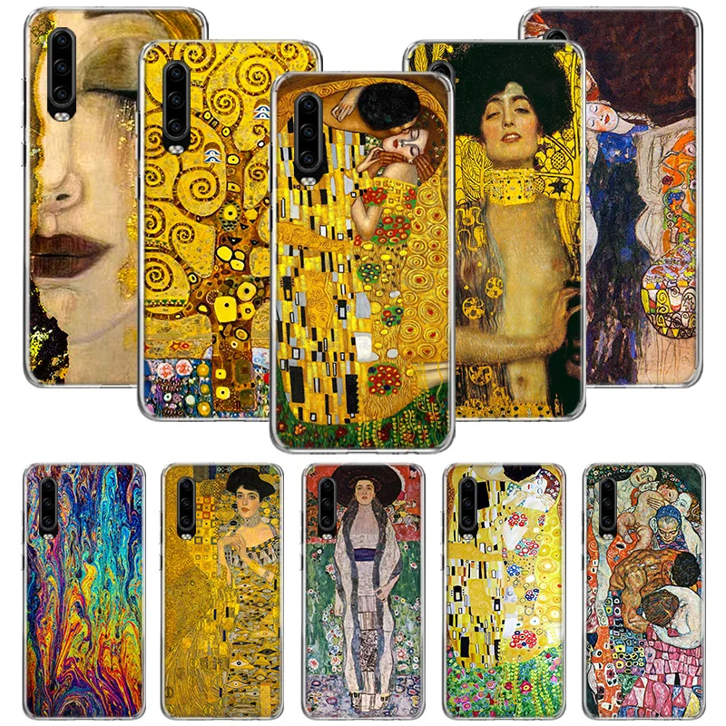 Kiss by Gustav Klimt Phone Case for Huawei P30 P20 P40 P50 P10 Mate 40 30 10 20 Lite Pro Silicone Soft Shell Coque Cover Fundas