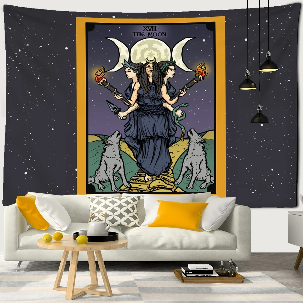 Tarot Tapestry Wall Hanging Hippie Kawaii Lace Bohemian Style Psychedelic Witchcraft Tapiz Home Decor