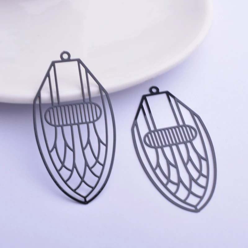 30 Stück AB6266 26*50mm Filigrane Ausgehöhlte Anhänger DIY Ohrring Anhänger Hängender Schmuck Dekoration – Detail 9