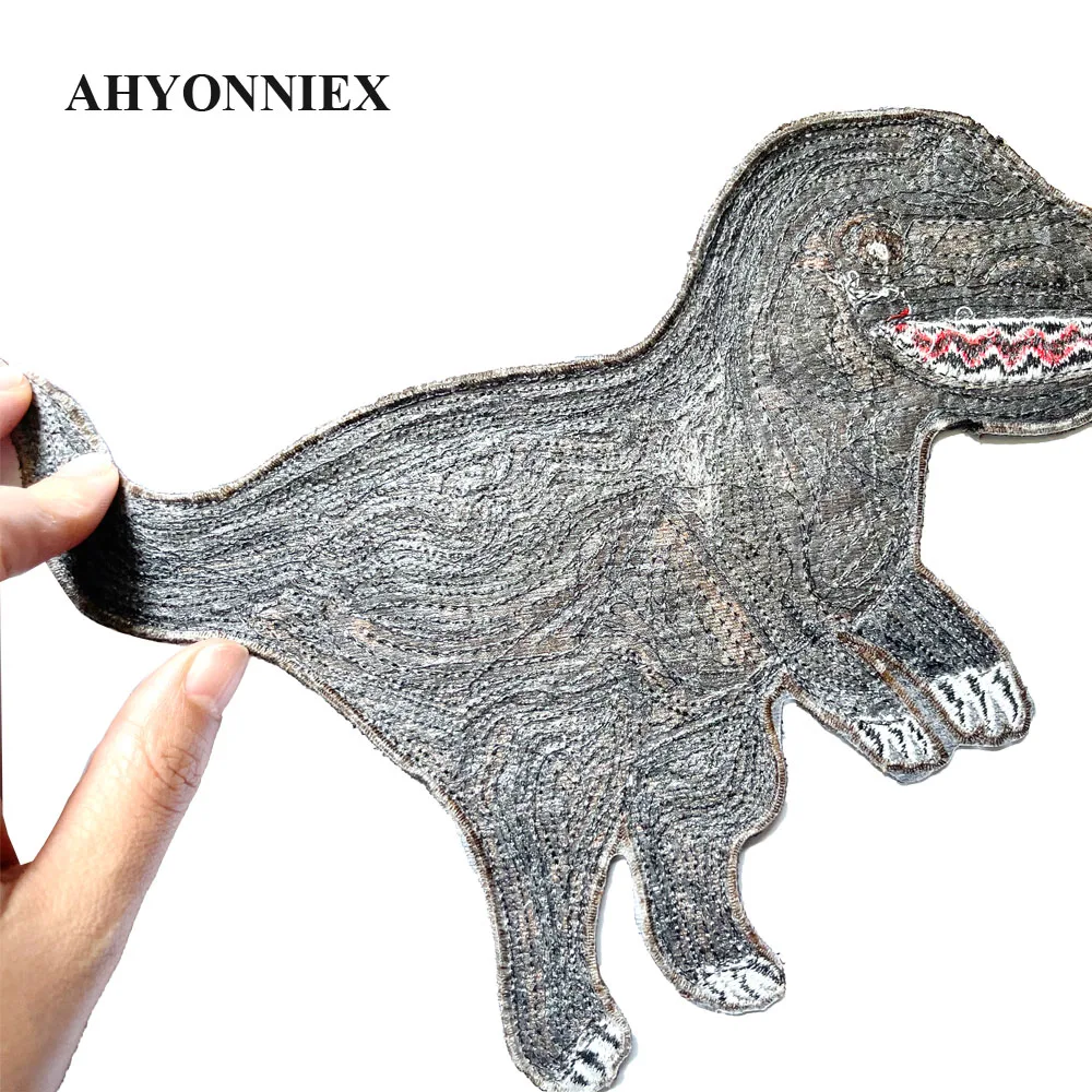 1 Piece Large Sequins Dinosaur Patch Fashion DIY T-shirt Applique Cute Clothing Decoration Sew On Patch DIY Accessories