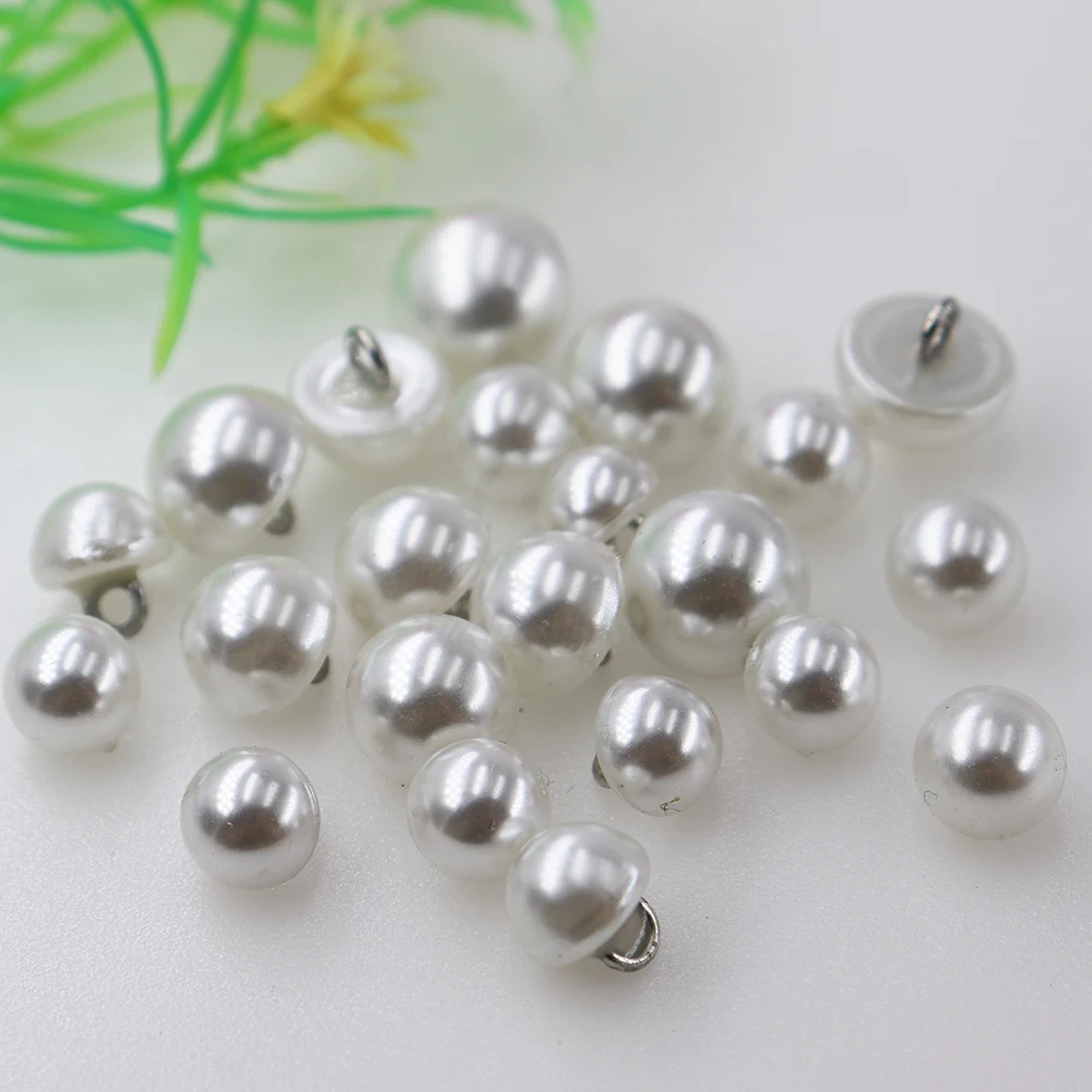 8mm - 12.5mm Copper Foot White Black Mushroom Pearl Buttons for Sewing Spring Autumn Fashion Clothing Accessories Supplies