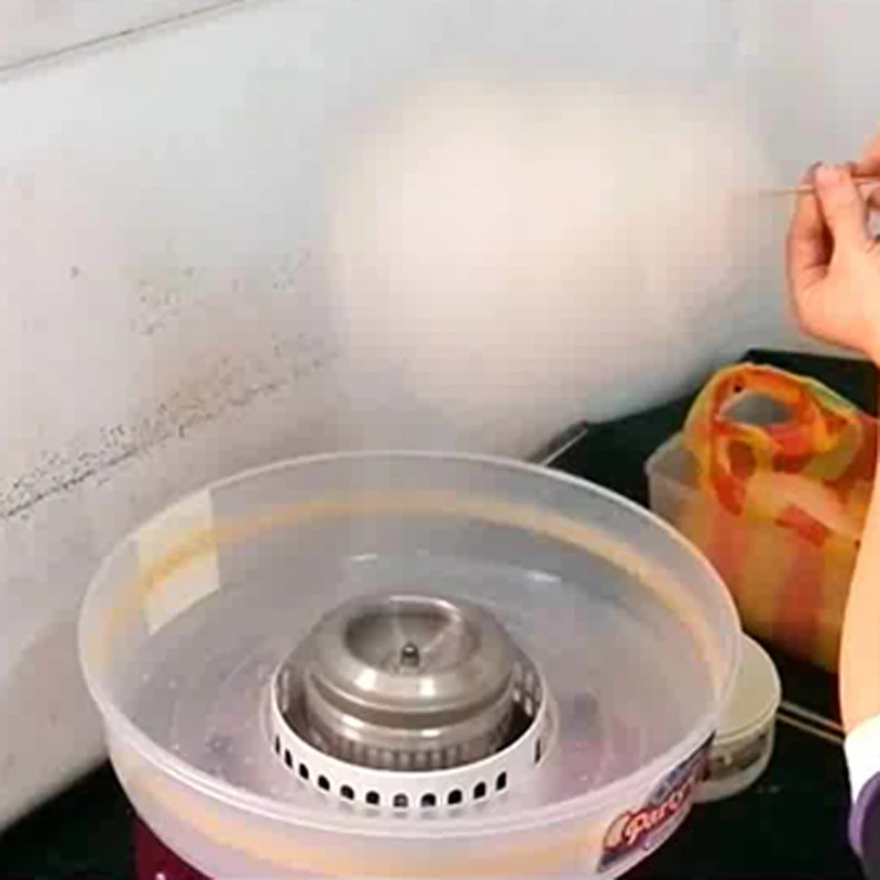 ماكينة حلوى القطن الملونة الصغيرة 220 فولت ماكينة حلوى القطن التجارية ماكينات الطعام التجارية ترموستات رقمي كهربائي