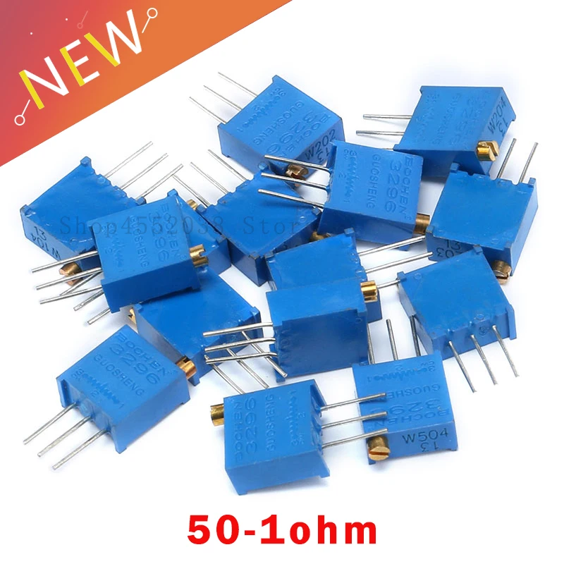 10pcs 3296W 3296 50 100 200 500 ohm 1K 2K 5K 10K 20K 50K 100K 200K 500K 1M ohm 103 100R 200R 500R Trimpot Trimmer Potentiometer