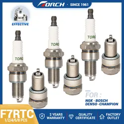 1-8PCS Solid Terminal Spark Plugs TORCH F7RTC replace for candles BPR7ES(2023) YAMAHA 94703-00218 FLAT 5894585 60800325