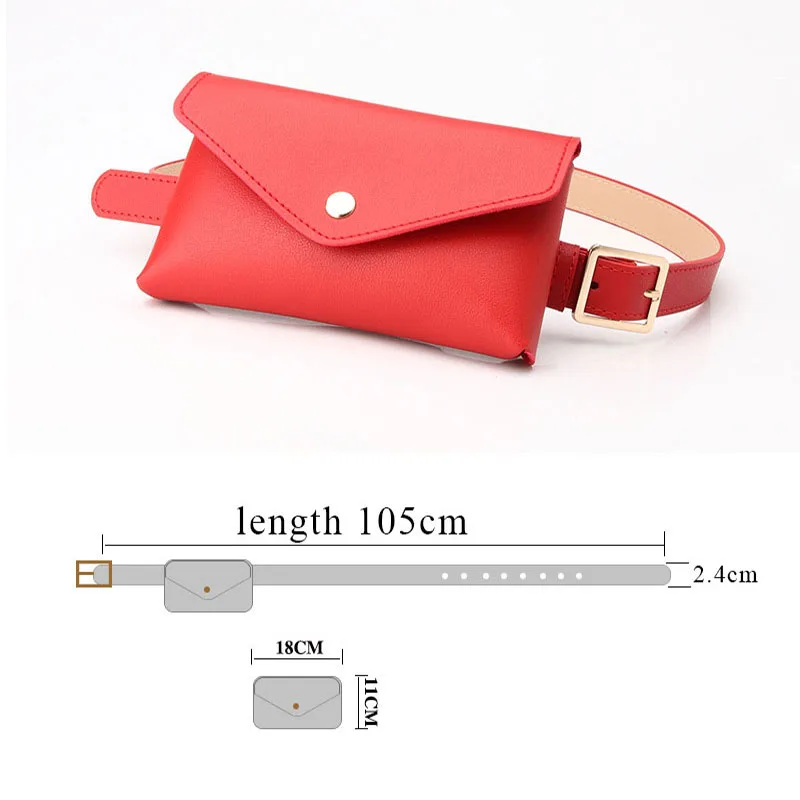 Women Waist Pack Envelope Package Mini Belt Bag PU Shoulder Bags Luxury Belt Small Purse Trendy Female Money New Product