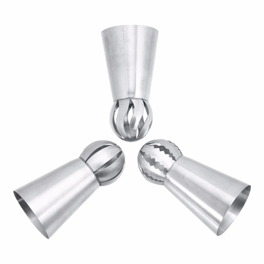 3pcs Stainless Steel Flower Icing Piping Nozzles Pastry Cake Cream Cupcake Decorating Nozzles Tips Set NEW