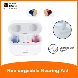 Rechargeable Hearing Aids Invisible V30 Mini Wireless Sound Amplifier for Elderly Deafness Adults Ear Care Support Drop Shipping