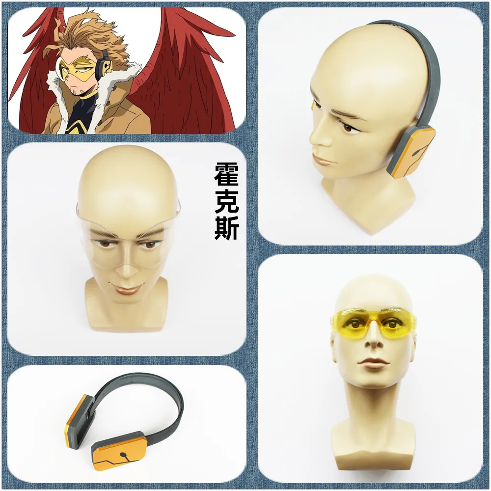 My Hero Academia Wing Hero Hawks Hokusu Cosplay Headset Earphone Glasses Props Accessory Boku no Hero Akademia cosplay Wigs