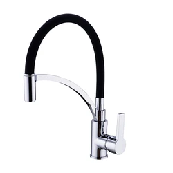 Musluk bataryası pirinç mutfak lavabo musluğu Pull-down siyah silikon hortum Blender sıcak ve soğuk tek kolu gurme havzası yıkama ısıtmalı