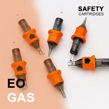 Inkin silicone cartucho de tatuagem agulhas rl rs mc m1 agulhas de tatuagem membrana de segurança para máquinas de cartucho de tatuagem 16 pçs/caixa