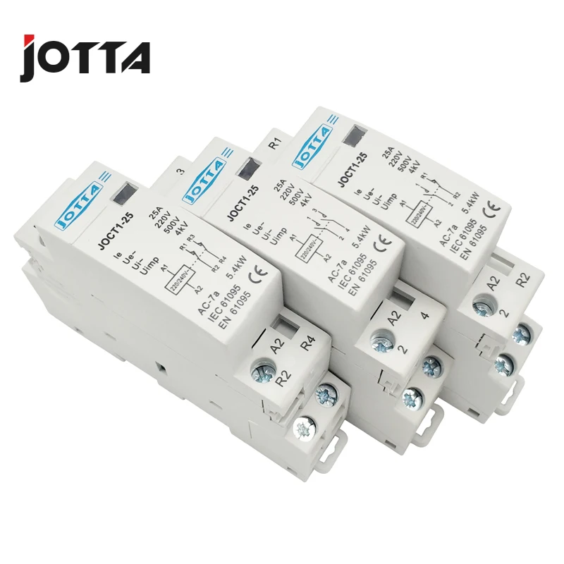 2P 16A/20A/25A  220V/230V 50/60HZ Din Rail Household AC Contactor 1NO 1NC / 2NO / 2NC