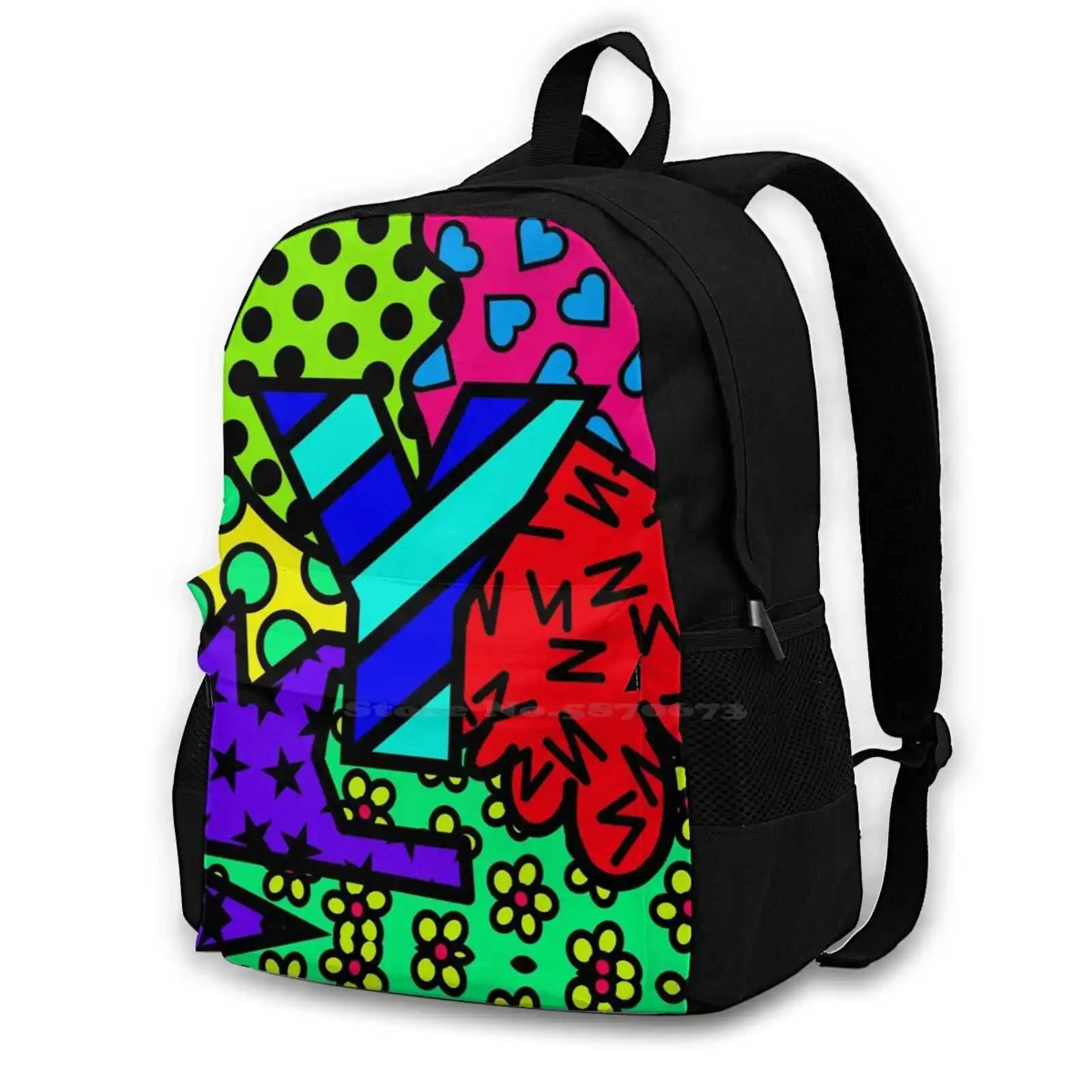 Alphabet Series-Letter Y Travel Laptop Bagpack School Bags Jocelyn Sperduto Romero Colorful Color Colors Pattern Happy Joy