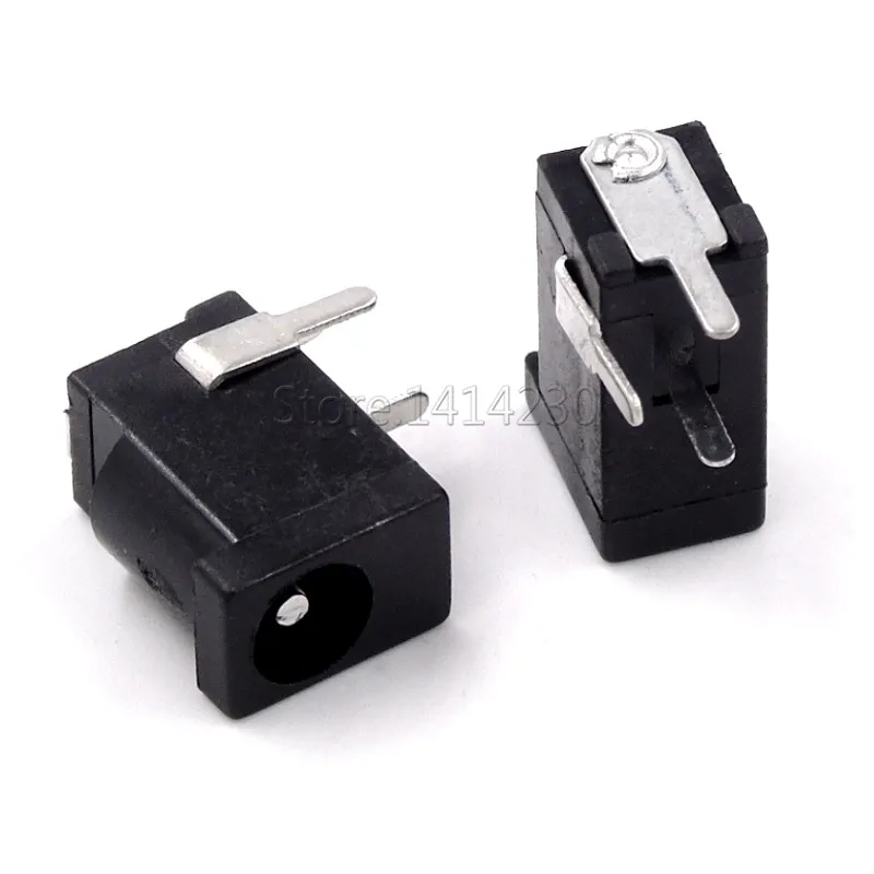 10Pcs Hot Sales High Quality DC-002 0.3A 50V Black DC Power Jack Socket Connector DC002 3.5*1.1mm 1.1 socket