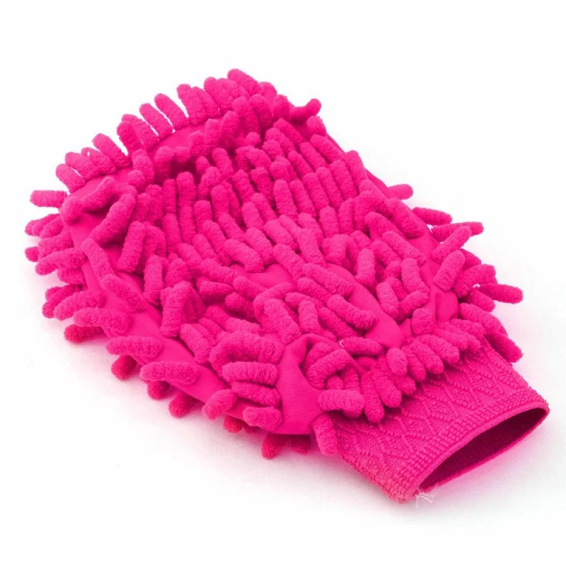 Hot sale 2 in 1 Ultrafine Fiber Chenille Microfiber Car Wash Glove Mitt Soft Mesh backing no scratch for Car Wash and Cleaning