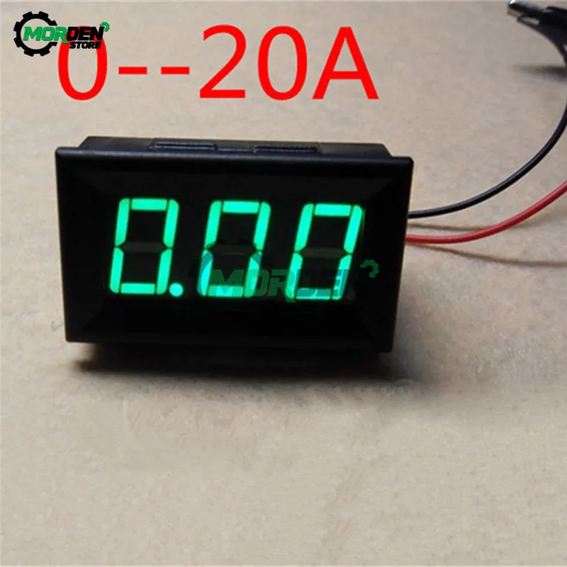 Nieuwe 0.56 "Dc Digitale Ampèremeter 0-20A Groen Rood Current Meter Tester Detector Voor Display Auto Dropship