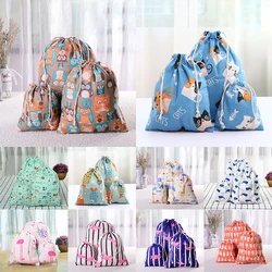 Owl Flaming Fox Drawstring Cotton Linen Storage Bag Gift Candy Tea Jewelry Organizer Makeup Cosmetic Coins keys Bags 49302