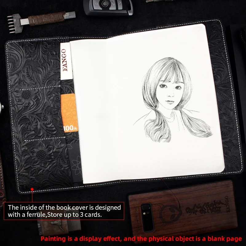 A5 Vintage Genuine Leather Notebook Handmade Agenda Diary Planner Note Book Cowskin Cover For Business Travel School